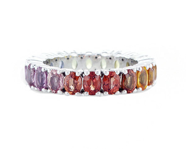 Rainbow Oval Cut Eternity Band