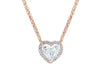 Heart Cut Diamond Halo Necklace